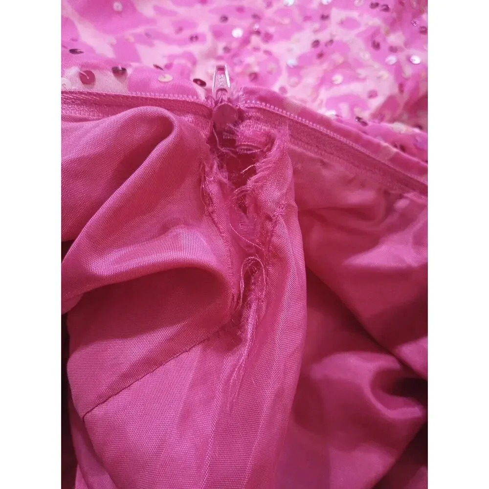 Jovani prom Strapless gown Sz 2 ? pink Sequin Padded Princess Barbie Pageant - Picture 12 of 14
